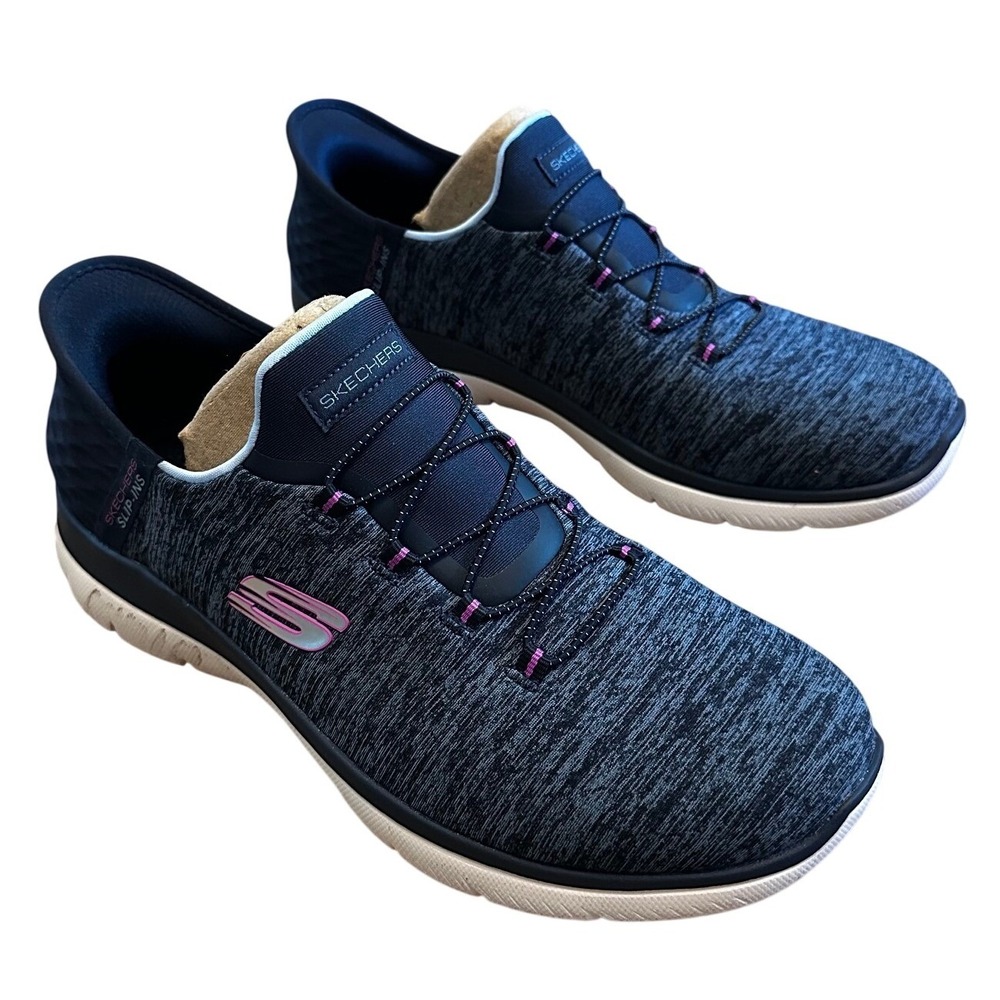 Skechers Slip-in Navy‎ And Purple Summits Dazzling Haze Womens 11